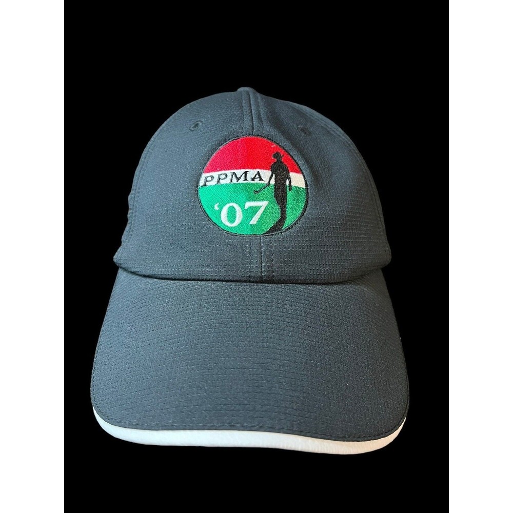 Nike Hat golf Black Lightweight Unisex Italian logo Tournament Latch/hook Strap